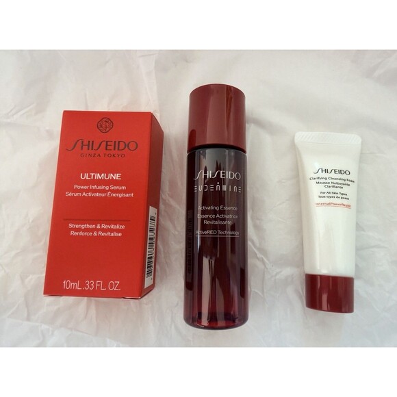 Shiseido Skincare Gift Set Bag Benefiance Ultimune Cleanser Serum Eye Cream BNIB - Picture 5 of 8